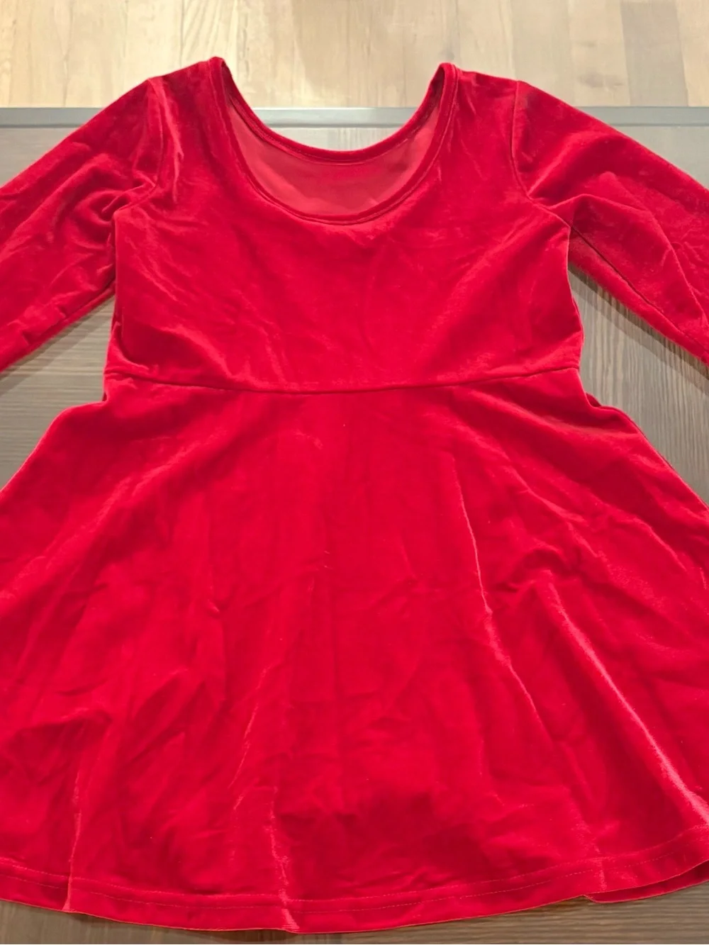 Girls' Red Velvet Long-Sleeve Dress size 4T